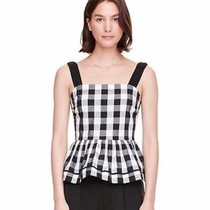 Kate Spade Gingham ‘Peplum’ Top ASO Meghan Markle